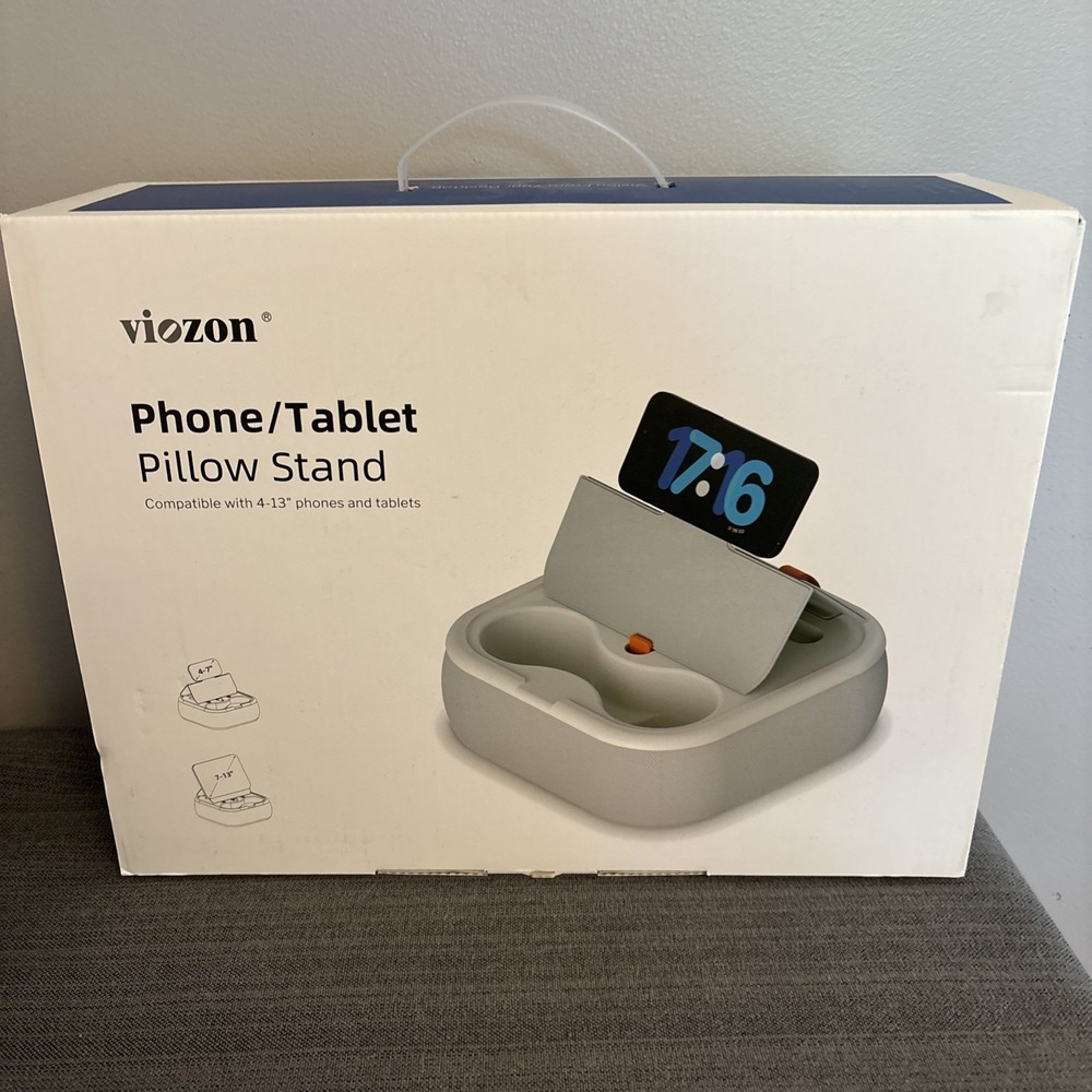 Viozon Tablet Pillow Stand Phone Light Grey TikTok Bed Desk Holder New
